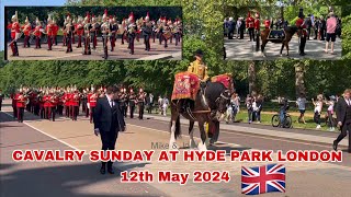 IMPRESSIVE PARADE CAVALRY SUNDAY AT HYDE PARK LONDON 🇬🇧12th May 2024 [upl. by Etty974]