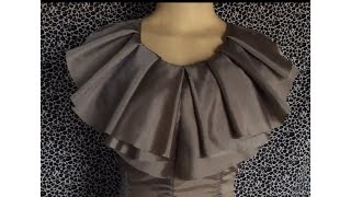 Neckline flounce ruffles Cut together No separate Flounce [upl. by Sekofski701]