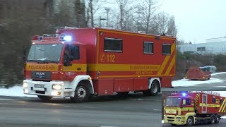 Großeinsatz ELW2 WLF ABPUF und MTF der Feuerwehr Ratingen auf Alarmfahrt nach Erkrath [upl. by Lindy242]