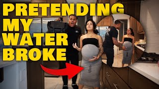 PRETENDING MY WATER BROKE BUT quotACTING CALMquot PRANK [upl. by Selene]