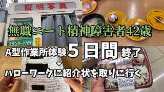 50 【無職 障害者】A型作業所体験５日間終了、そしてハローワークに紹介状を貰いに行くまでの記録【引きこもりニート精神・発達障害者42歳】 [upl. by Nasus481]