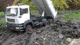 MAN TGA 6x6 dump truck in rough terrain [upl. by Earb]