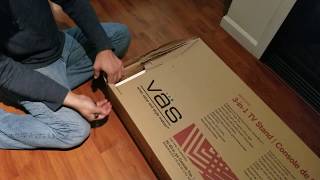 VAS TV stand with swivel mount unboxing and installation [upl. by Emanuel]