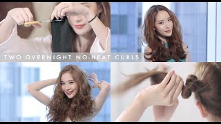 Two Easy Overnight No Heat Holiday Curls [upl. by Adnilre]