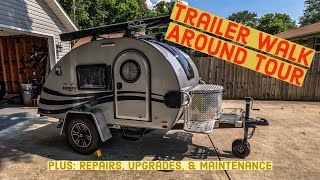 Trailer Walkaround Tour  Repairs Upgrades amp Maintenance  NuCamp TG Boondock Edge XL [upl. by Yojal]