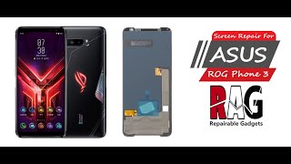 ASUS ROG Phone 3 Screen Replacement RepairableGadgets cellphonerepair [upl. by Reivax]