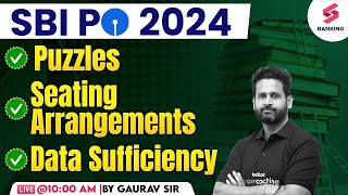 SBI PO Reasoning 2024  Reasoning Puzzles Seating Arrangements Data Sufficiency  By Gaurav Sir [upl. by Alek]