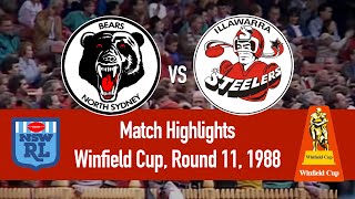 North Sydney Bears vs Illawarra Steelers  1988 Round 11 [upl. by Russon]