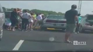 Bystanders break window to save child in hot car [upl. by Adnomal]