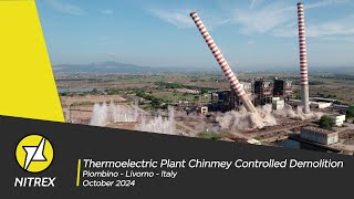 134  NITREX  Piombino thermoelectrical plant cimney controlled demolition [upl. by Willet]