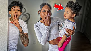 Leaving Baby Kinsley Home Alone Prank On Cierra she went off [upl. by Kenzie821]