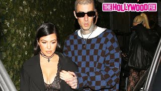 Kourtney Kardashian amp Travis Barker Take The Family Out For Dinner Together At Craigs In WeHo [upl. by Kimbell995]