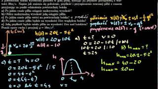 fpk145  Rzut pionowy w górę  zadanie z fizyki  filomaorg [upl. by Ylrae]