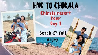 Beach లో full enjoy  resort అయితే అదిరిపోయింది  Chirala resort tourDay 1Chirala beach [upl. by Kaczer]