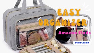 Makeup amp Toiletries Bag  Amazon Travel accessory Organizer  Hanging organizer  packing cubes [upl. by Yznyl]