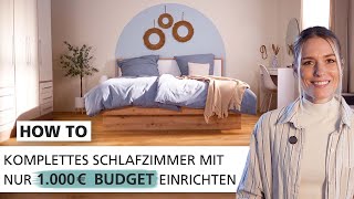 Schlafzimmer mit nur 1000 Euro Budget einrichten  How to  INTERIYEAH [upl. by Inimak]