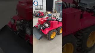 Wholesale Farm Machinery Mini Crawler Cultivator Tiller with Loader [upl. by Anayk573]