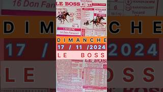 Programme quinté DIMANCHE LE BOSS 17112024 [upl. by Philbrook896]