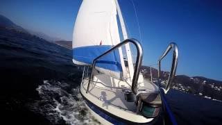 For Sale Motorsailer LM 24  Sailing Slow Motion [upl. by Nivre274]