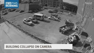 VIDEO Security camera catches partial collapse of Davenport building [upl. by Holcomb]