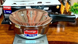 Prestige Steel Pressure Pan Cooker 35 L Prestige Svachh triply cooker Pan shape cooker Review [upl. by Annoet]