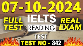 IELTS Reading Test 2024 with Answers  07102024  Test No  342 [upl. by Nnaecyoj]