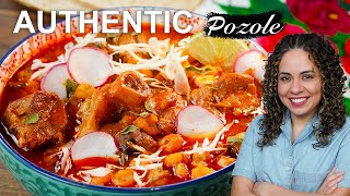 AUTHENTIC POZOLE rojo  DELICIOUS Red pork pozole  Villa Cocina [upl. by Drobman214]