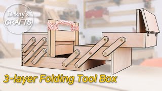 3층 접이식 목공 공구박스 diy │ 3layer Sewing folding tool box [upl. by Lehplar]