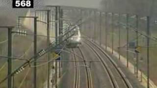 TGV speed record 5748 kmh [upl. by Kcinomod]