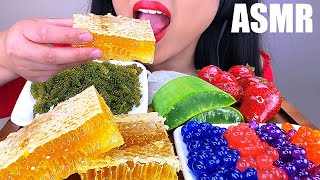 MOST POPULAR FOODS FOR ASMR HONEYCOMB ALOE VERA TANGHULU SEAGRAPES POPPING BOBA ASMR Phan [upl. by Garwin594]