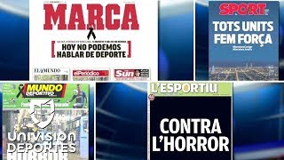 Los diarios deportivos españoles dejaron todo de lado para reflejar el atentado en Barcelona [upl. by Assert126]