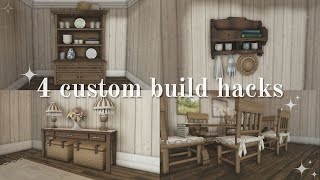 ·˚🪑₊˚ 4 custom build hacks  bloxburg・₊✧ [upl. by Nosnev]