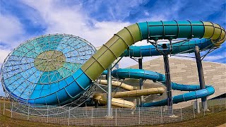 Waterslides at Lalandia in Søndervig Denmark [upl. by Dnalyaw408]