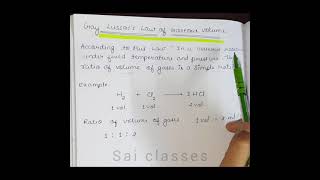 Gay lussacs Law of gaseous volume class 9th and 11th  basic chemistry class shorts saiclasses [upl. by Llenyr263]