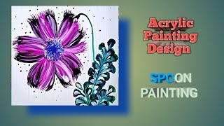 Acrylic Painting For Beginners  Acrylic Flower Painting Design Tutorial  pouring  Fluid Acrylic [upl. by Cohen]