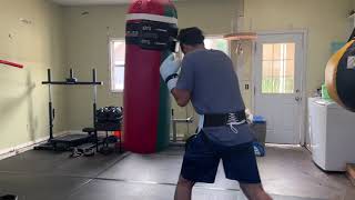 Boxing Heavy Bag Work  Breaking in Fly Gear [upl. by Celisse]