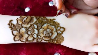 VERY BEAUTIFUL LATEST FLORAL ARABIC HENNA MEHNDI DESIGN FOR BACK HAND  Tais HennaTehseens Henna [upl. by Niamert622]