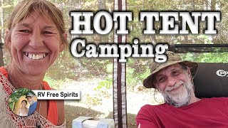 Hot Tent  1st Experience sleeping with our Winnerwell Nomad Wood Stove [upl. by Rehportsirhc355]