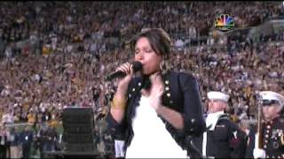 Superbowl 43  Anthem  Jennifer Hudson flyover [upl. by Valle]