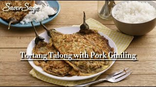 How to make Tortang Talong with Pork Giniling food cooking [upl. by Suckram]