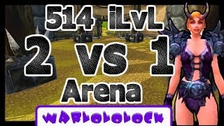 1600 MMR 1v2 Arena as a 514 iLvL Affliction Warlock  MoP 542 [upl. by Rafaellle829]