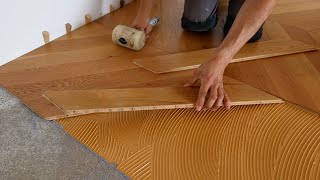 How To Install Chevron Parquet Flooring [upl. by Aurelia]