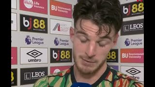 Declan Rice Post Match Interview Bournemouth vs Arsenal 20 [upl. by Anawt]