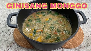 GINISANG MONGGO NA MAY KALABASA AT ALUGBATI  THE BEST MONGGO RECIPE [upl. by Tayyebeb]