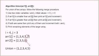 Union and Intersection of two sorted arrays  GeeksforGeeks [upl. by Najtsirk]