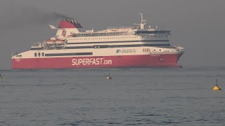 Ferry SUPERFAST XI arrival at Piraeus Pilot station [upl. by Schrick352]