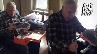 Grandpas Reaction to Getting LightUp Shoes Will Light Up Your Day  New York Post [upl. by Maurreen]