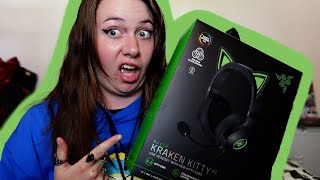 UNBOXING THE RAZER KRAKEN KITTY HEADSET V2 [upl. by Keith]