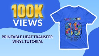 PRINTABLE heat transfer vinyl tutorial Print and Cut Machine Dark T shirt with Dark Transfer Paper [upl. by Nonnah123]