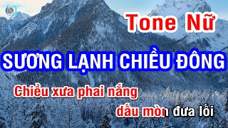 Karaoke Sương Lạnh Chiều Đông Tone Nữ Gm  Nhan KTV [upl. by Eizeerb]